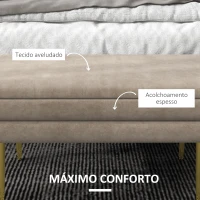 HOMCOM Banco Pé de Cama 30L Banco com Armazenamento para Dormitório Estofado em Veludo 79,5x37,5x43 cm Bege(m-4)