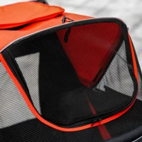 PawHut Cochecito para Perros Plegable Carrito para Mascotas con Ventanas de Malla Correas de Seguridad 112x65x100 cm Rojo(m-11)