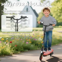 HOMCOM Trottinette électrique 120 W pliable pour enfant 7-14 ans 12 Km/h max. autonomie 10 Km max. rouge(m-7)