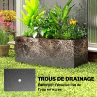 Outsunny Jardinière avec treillis, bac à fleurs, avec brise-vue, pour plantes grimpantes, métal, 90 x 37,5 x 180 cm, noir(m-6)