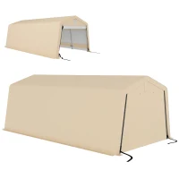 Outsunny Tente garage carport dim. 6,2L x 3,3l x 2,4H m acier galvanisé robuste PE haute densité 150 g/m² imperméable anti-UV(m-1)