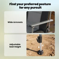 Outsunny Camping Chair Padded Reclining Folding Chair with Wide Armrests for Adults Black(m-7)