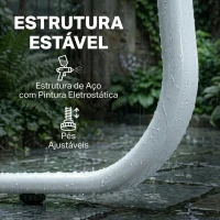 Outsunny Conjunto de Jardim Exterior de 4 Peças com Sofá de 2 Lugares, 2 Poltronas e Mesa de Vidro Temperado, Tecido Textilene Cinzento Claro(m-7)