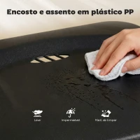HOMCOM Conjunto de 6 Cadeiras Dobráveis com Encosto Curvo Assento Côncavo com Ventilação 48,5x47x75 cm Preto(m-5)
