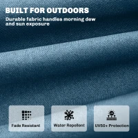 Outsunny Sun Lounger Cushion, Memory Foam Patio Chair Cushion with Ties, Outdoor Seat Pad Fits 190 x 60 cm Lounger, Blue(m-6)