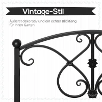 Outsunny Gartenbrücke, Teichbrücke mit Sicherheitsgeländer, Zierbrücke bis 100 kg belastbar, 102 x 48 x 49 cm Schwarz(m-4)