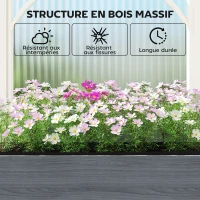 Outsunny Carré Potager avec pieds Lit de Jardin Surélevé 4 trous de drainage et Tissu non tissé,  98 x 37 x 90 cm, gris(m-7)