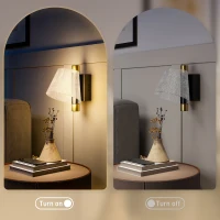 HOMCOM Led Wall Lamp 2 Pack, 5W Modern Indoor Starry Wall Light, Colour Temperature Adjustable 3000K/4000K/6500K, for Bedroom, Living Room, Hallway, Stairs, Black(m-5)