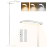 HOMCOM Lampadaire sur pied salon LED dimmable spectre complet pour le soin des yeux télécommande 60 x 32 x 196 cm blanc(m-11)