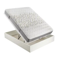 Pack colchón HR viscoelástico de 24 cm + canapé abatible blanco con gran capacidad – 135x190cm(m-4)