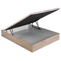 Canapé abatible con gran capacidad de almacenaje y apertura hidráulica – 150x190 cm, madera natural(m-1)