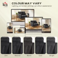 HOMCOM 2 Seater Sofa, 140 cm Loveseat Sofa with Spring Cushions, Metal Legs, 2 Pillows, Dark Grey(m-6)