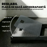 SPORTNOW Aparat Hip Thrust, Aparat Fesieri cu Suport pentru Greutăți, Platformă Reglabilă, Perne, Trainer Multifuncțional pentru Fesieri cu Roți, Capacitate 270 kg, Antrenament Fesieri și Abdominali Acasă(m-6)