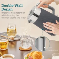 HOMCOM Electric Stainless Steel Kettle and Toaster Set, 3000W 1.7L UK Strix Thermostat Fast Boil Kettle w/ Limescale Filter, Cool Touch Body, 4 Slice Toaster with 7 Browning Levels, Crumb Tray, Grey(m-5)