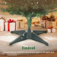 HOMCOM Árvore de Natal Slim 180 cm Árvore de Natal Artificial com 321 Ramos Suporte Metálico Decoração para Interior Verde(m-7)