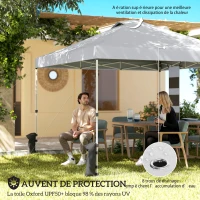 Outsunny Tonnelle de jardin 3 x 3 m pop up tente pliante protection UV50+ hauteur réglable 4 sacs de sable sac de transport Blanc(m-4)