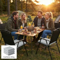 Outsunny Set of 6 Outdoor Seat Cushions with Machine Washable Cover, Water Repellent Seat Cushions Light Grey(m-8)