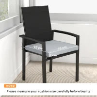 Outsunny Set of 6 Outdoor Seat Cushions with Machine Washable Cover, Water Repellent Seat Cushions Light Grey(m-3)