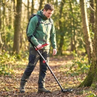 Outsunny Détecteur de Métaux, Bobine Étanche IP68 avec Écran LCD, 4 Modes, Haute Précision Hauteur Réglable, 139x26x30cm, Noir(m-10)
