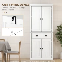 HOMCOM Kitchen Storage Cabinet with Drawer and Adjustable Shelves - White(m-6)