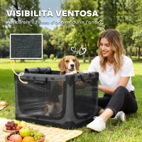 PawHut Trasportino Morbido per Cani e Gatti Pieghevole con Cuscino, Copertura Lavabile, Porte, in Oxford Traspiranti 600D, 76x54x54 cm, Verde(m-6)