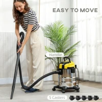 HOMCOM Wet and Dry Vacuum Cleaner, 1200W 20L Wet & Dry Vacuum Cleaner w/ Blower, Triple Filters for Workshop, Home, Carpet(m-6)