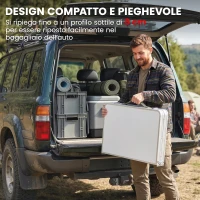 Outsunny Mobile da Campeggio Pieghevole con Armadietto, Argento(m-7)