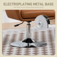 HOMCOM Swivel Accent Chair, Linen Fabric Tub Vanity Chair, Modern Armchair with Adjustable Height and Lumbar Support for Living Room Bedroom Salon Make up Room Dressing Table, Brown(m-7)