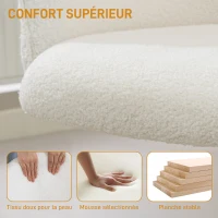 HOMCOM Chaise de bureau, fauteuil de bureau ergonomique réglable en hauteur, siège pivotante, piètement en acier, crème(m-5)