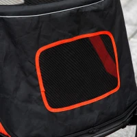 PawHut Cochecito para Perros Plegable Carrito para Mascotas con Ventanas de Malla Correas de Seguridad 112x65x100 cm Rojo(m-10)