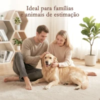 HOMCOM Tapete para Sala de Estar 120x160 cm Tapete Lavável à Máquina Pelo Longo Macio Estilo Moderno Creme(m-8)