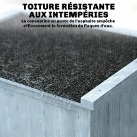 Outsunny Armoire de jardin, armoire extérieure de rangement en bois avec 2 portes verrouillables, 2 étagères et 10 crochets, gris(m-7)