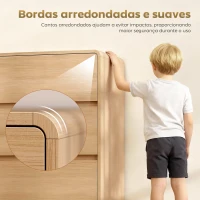 HOMCOM Cómoda com 6 Gavetas Bordos Arredondadas Cómoda para Sala Cozinha Entrada Escritório 120x38x86 cm Madeira(m-5)