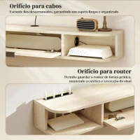 HOMCOM Móvel de TV Suspenso com Orifício para Cabos Estilo Moderno para Televisão 50 Polegadas 120x24x16 cm Madeira(m-6)