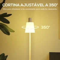HOMCOM Candeeiro de Pé LED Regulável com Ecrã Giratório 350° 3 Temperaturas de Cor 3000K/4000K/6500K 45x21x148 cm Branco(m-5)