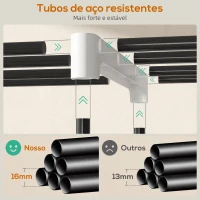 HOMCOM Armário para Roupas 182x43x185 cm Armário Aberto com 8 Prateleiras de Tecido Barras para Pendurar  182x43x185 cm Cinza(m-7)