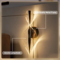 HOMCOM Led Wall Lamp 2 Pack, 13W Modern Indoor Spiral Wall Light, Colour Temperature Adjustable 3000K/4000K/6500K, for Bedroom, Living Room, Hallway, Stairs, Black(m-7)