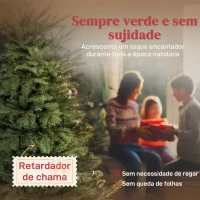 HOMCOM Árvore de Natal Artificial 180 cm com 1794 Ramos Densos Suporte Metálico Dobrável para Interior Verde(m-4)