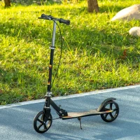 HOMCOM Trottinette pliable pour enfant avec guidon réglable en hauteur et double frein 86 x 35 x 93-103 cm noir(m-10)