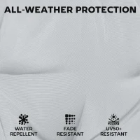 Outsunny Set of 6 Outdoor Seat Cushions with Machine Washable Cover, Water Repellent Seat Cushions Light Grey(m-5)