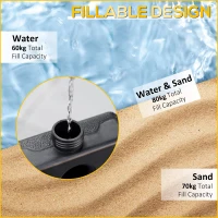 Outsunny Four-Piece Plastic Cantilever Parasol Base - Black(m-5)