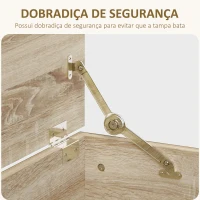 HOMCOM Banco de Arrumação com Dobradiça de Segurança Estilo Moderno para Corredor Quarto Sala 100x40x40 cm Carvalho(m-5)