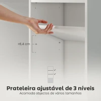 HOMCOM Estante de 4 Níveis Estante para Livros com Prateleiras Ajustáveis e Armário Estante Moderna 40x30x120 cm Branco(m-5)
