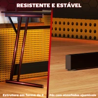 HOMCOM Secretária Gaming com Luzes LED 100x60 cm Tomadas de Corrente Suporte para Monitor Prateleiras e Comando Remoto Preto(m-7)