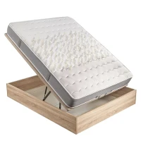 Pack colchón HR viscoelástico de 24 cm + canapé abatible natural con gran capacidad – 150x190cm(m-4)