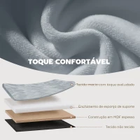 HOMCOM Puff de Arrumação 72 L 76x38x35 cm Estofado em Veludo Baú de Arrumação Suporta 120 kg Cinzento Escuro(m-6)