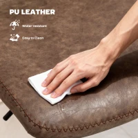 HOMCOM Bar Stools Set of 2, PU Leather Barstools with Backrest and Footrest for Kitchen, Counter, Breakfast Bar, Brown(m-7)