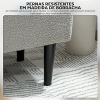 HOMCOM Banco de Armazenamento em Borrego Capacidade 47L Tampa Abatível e Pés de Madeira de Borracha Carga 120 kg 95x38x45 cm Cinza(m-5)