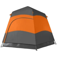 Outsunny Double Layer Instant Pop Up Tent with Rainfly, Portable Camping Shelter with Sewn-in Groundsheet and Carry Bag, Orange(m-11)