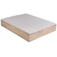 Canapé abatible con gran capacidad de almacenaje y apertura hidráulica – 150x190 cm, madera natural(m-4)
